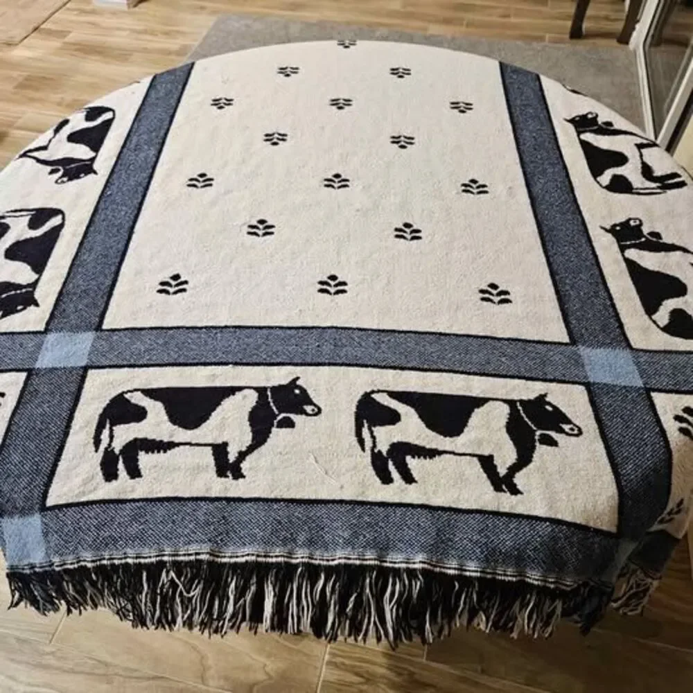 Cow print throw blanket